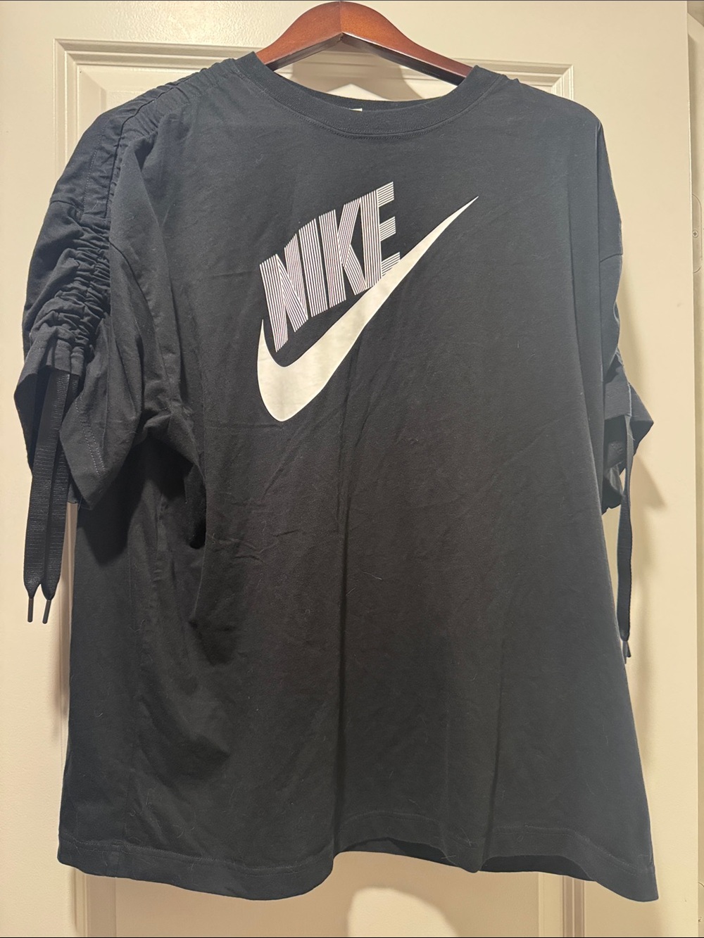 Nike Black Tee with White Swoosh and Logo